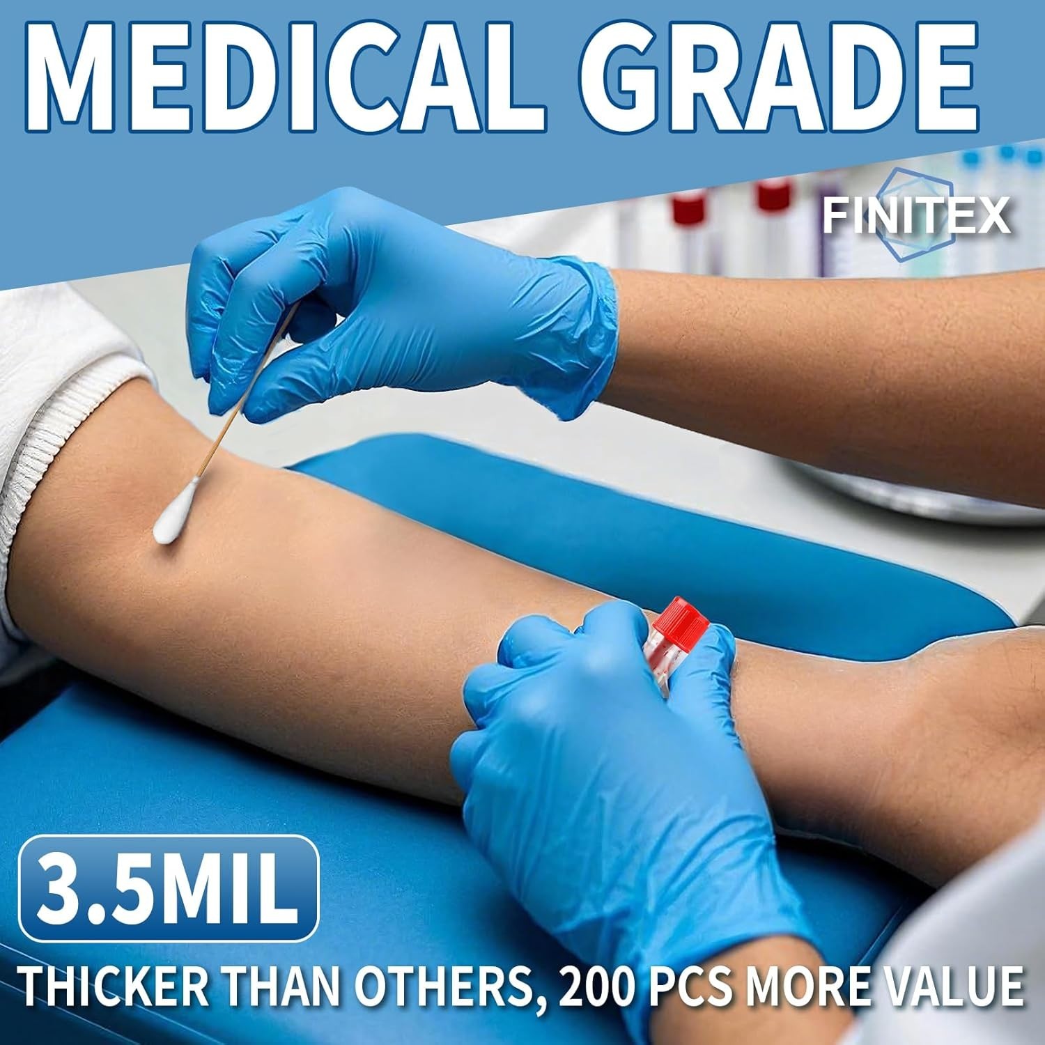 Large Nitrile Exam Gloves – 200 Count Disposable, Latex-Free, Water Resistant