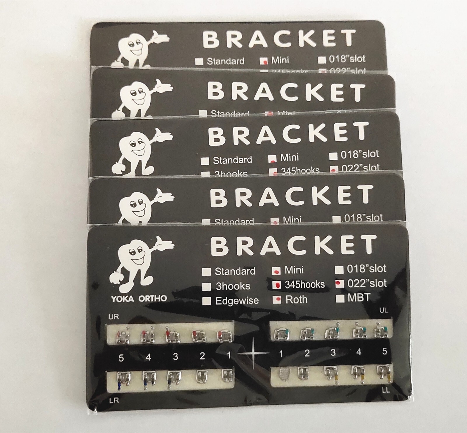 100 Sets Teeth Brackets Mini Roth 022 345 Hooks Dental Metal Braces Black Color