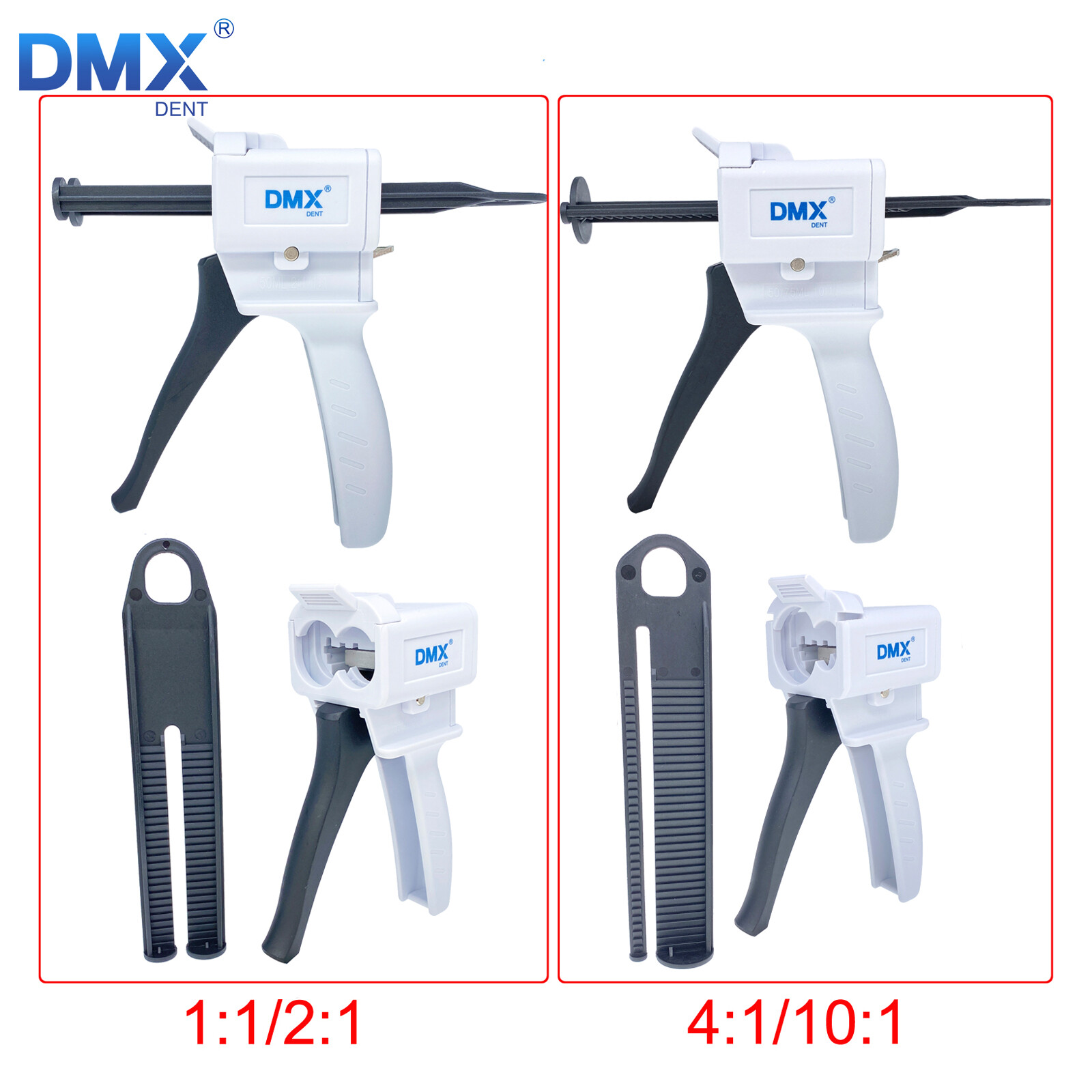 Dental Impression Material Mixing Dispenser Caulking Gun 1:1 /2:1 4:1/10:1 Ratio