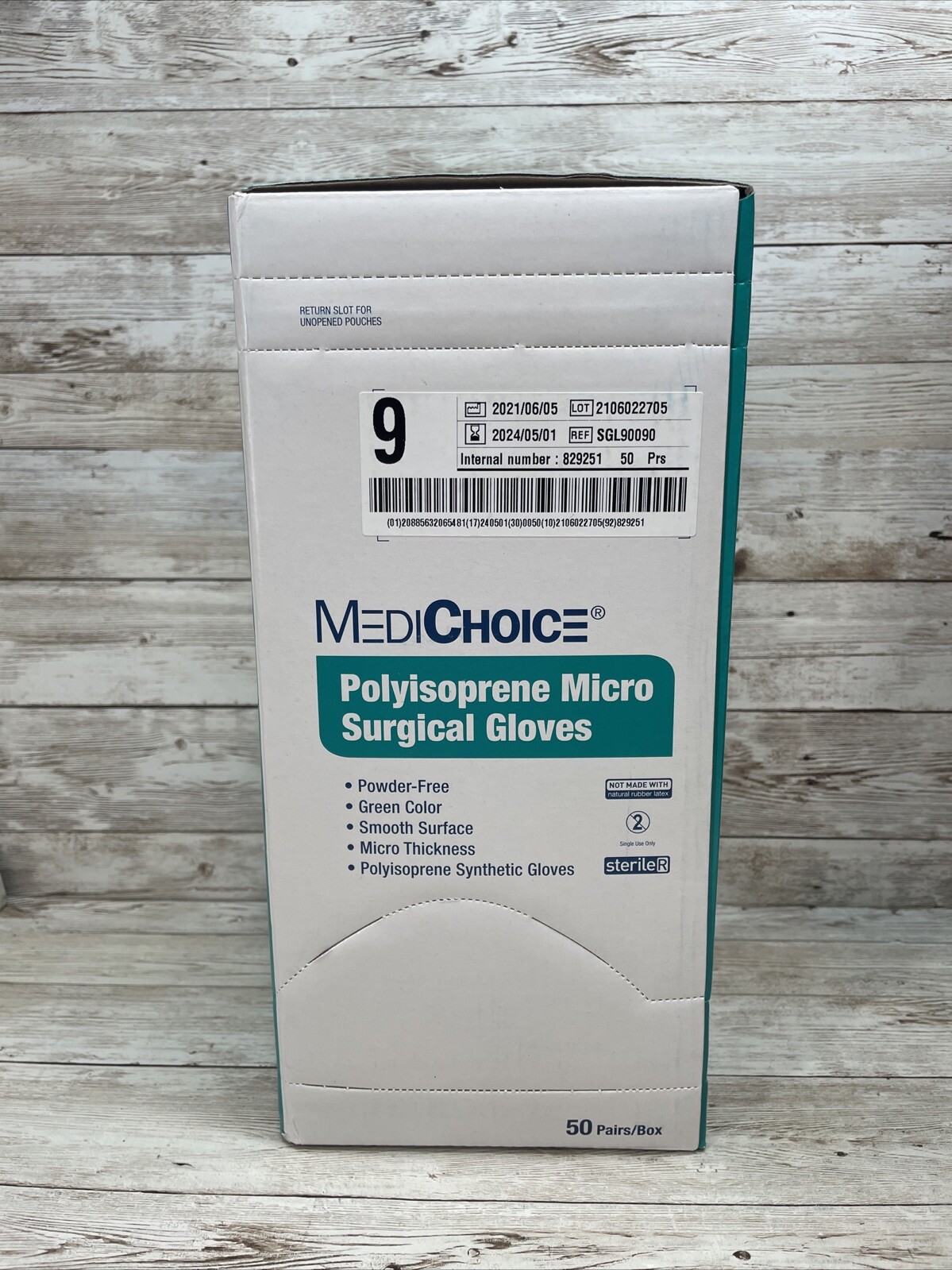 1 CASE MediChoice Polyisoprene Micro Surgical Gloves Sterile Size: 9 *See Dates*