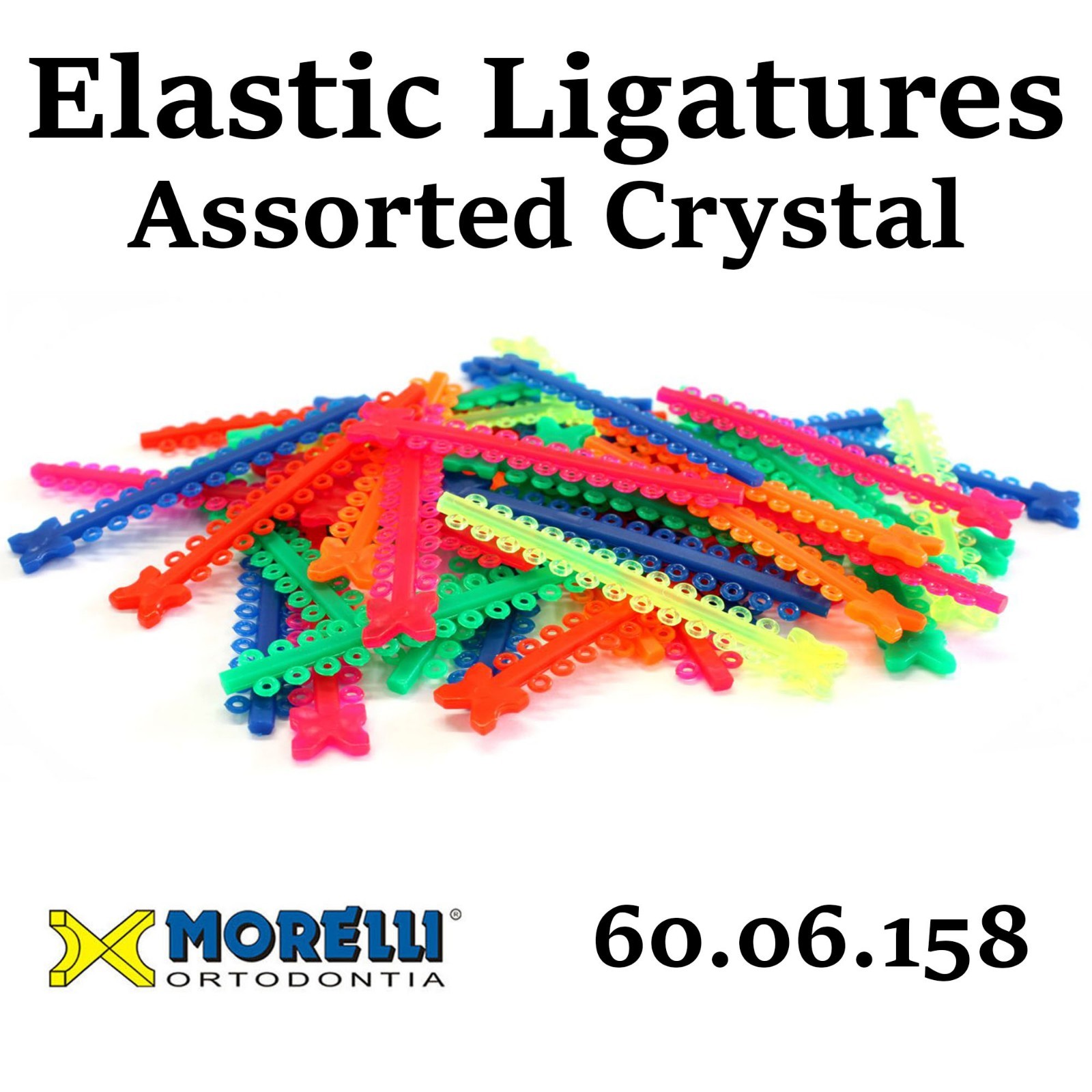 Morelli Dental Orthodontic Elastic Ligature Modules Assorted Crystal 1000pcs