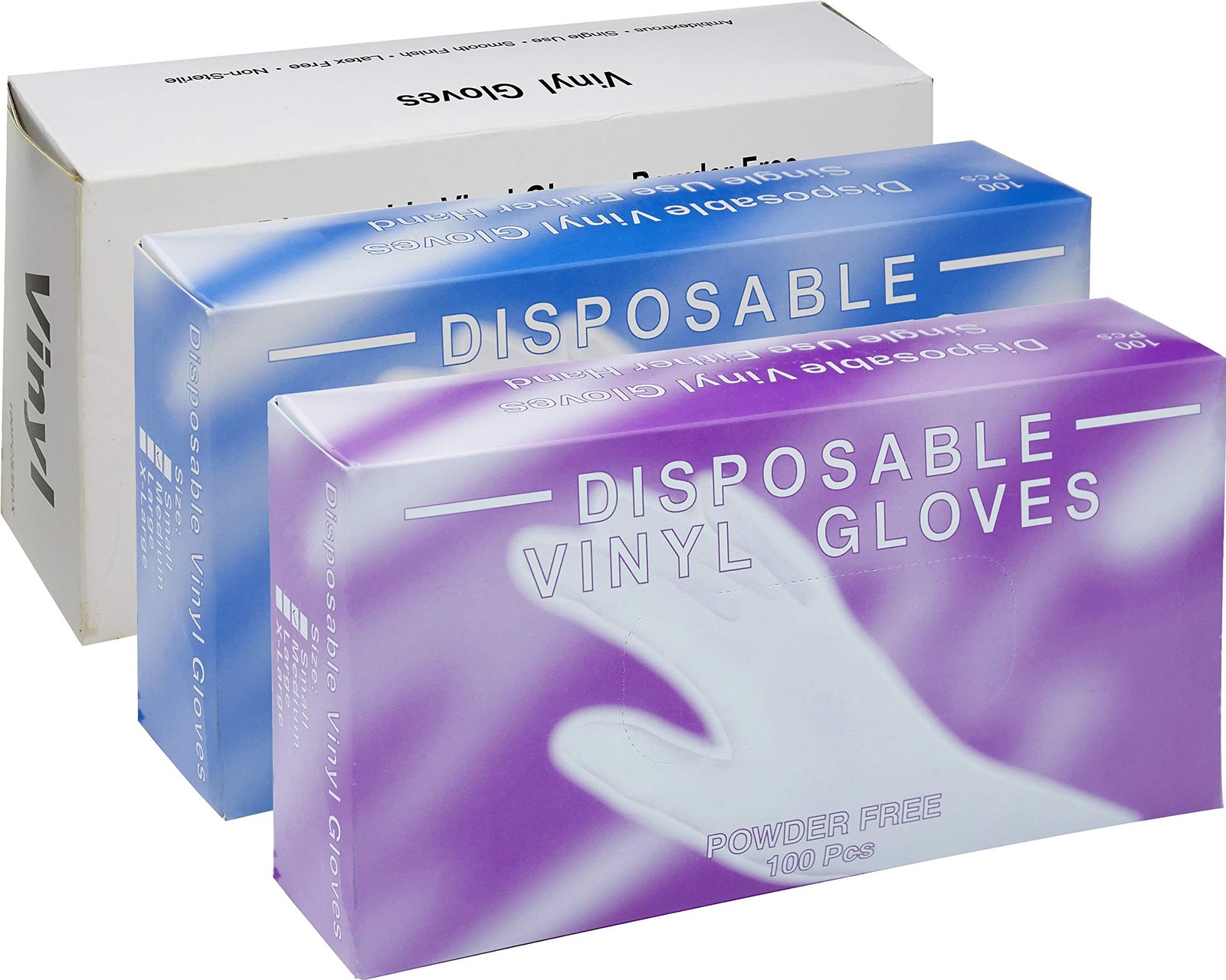 Powder Free, Latex Free, Disposable Vinyl Gloves, Size Large, 10 Packs of 100…