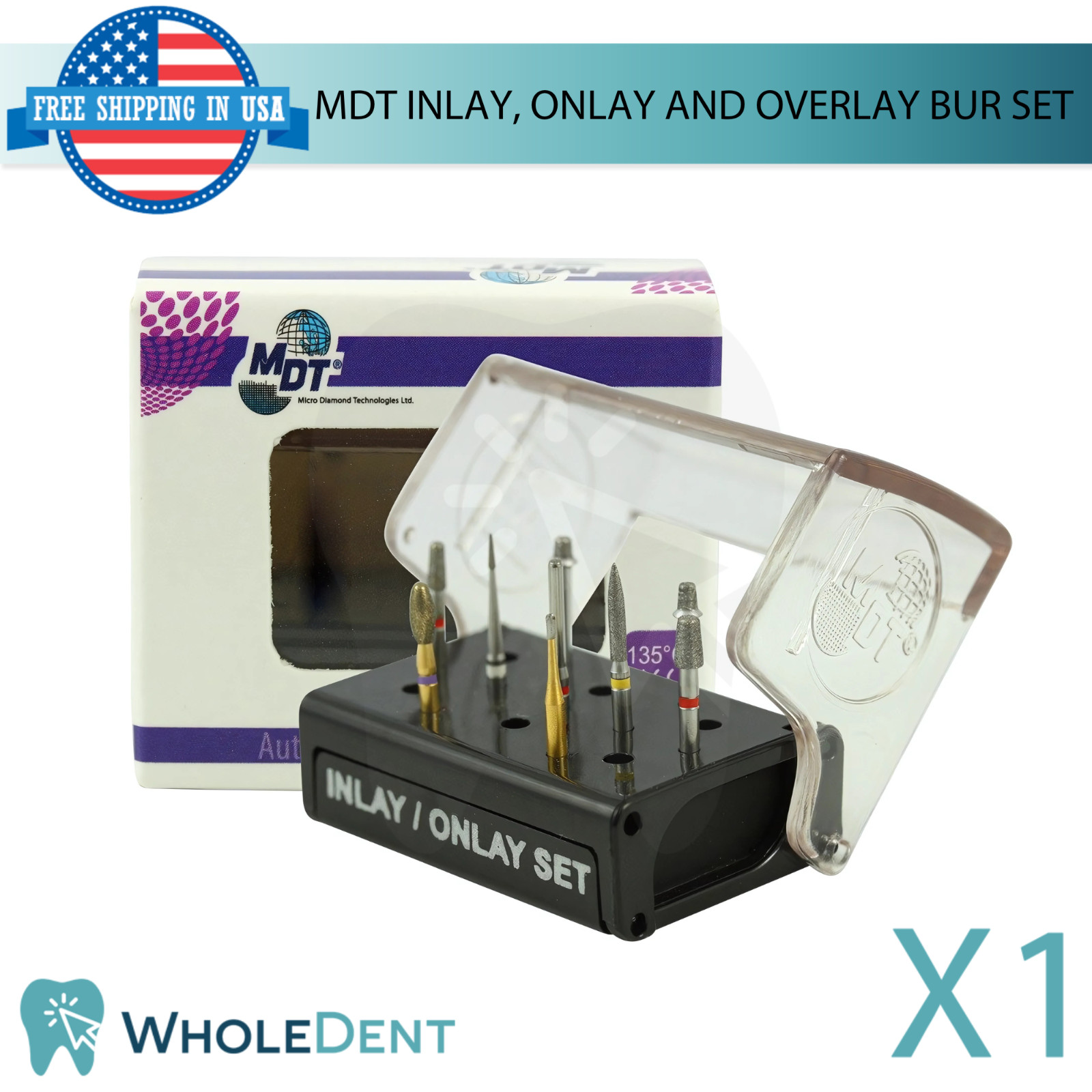 Dental Inlay, Onlay and Overlay Bur Set Diamond Coating Restorative Solution