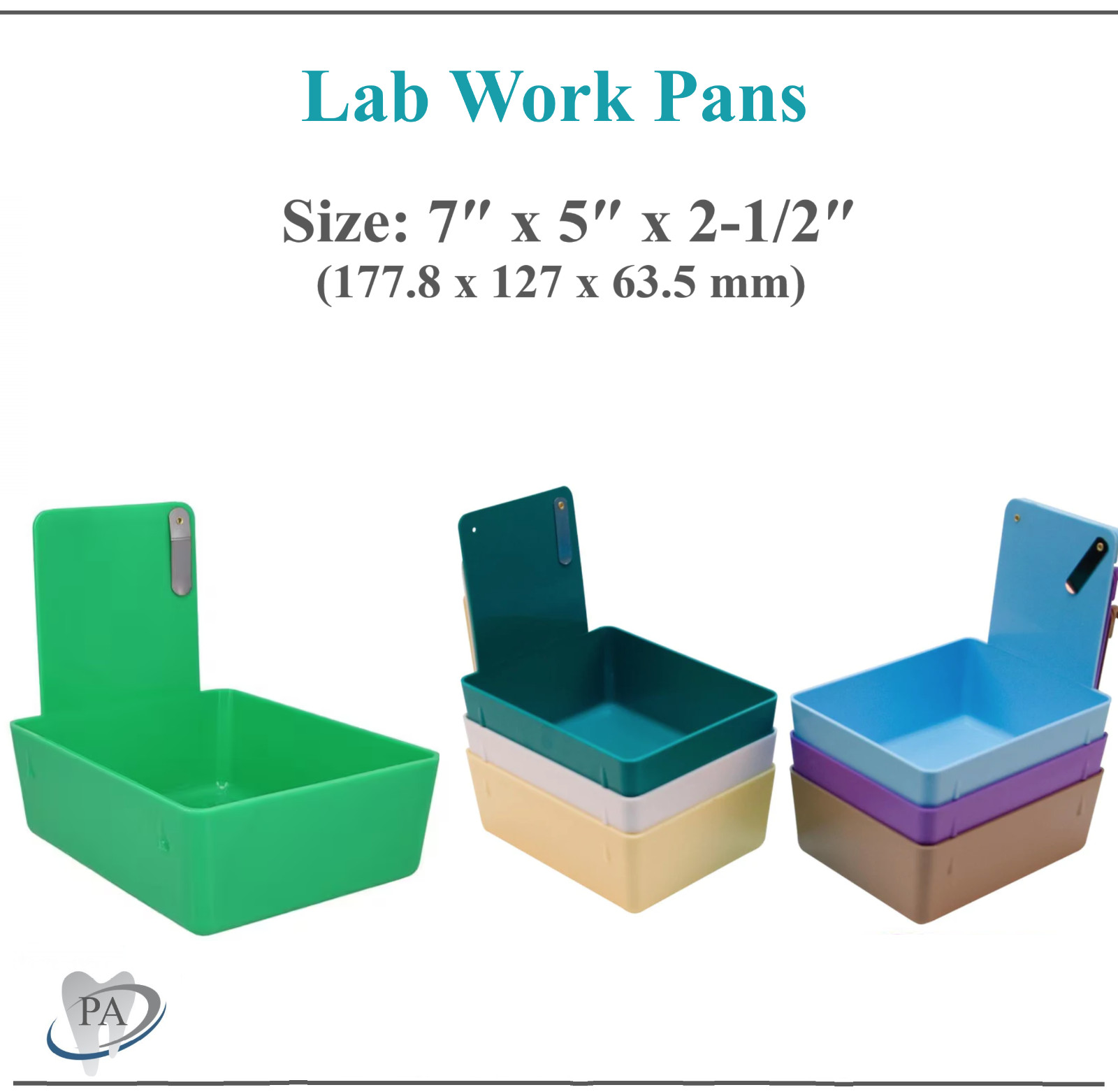 DENTAL LABORATORY WORKING CASE PAN TRAY WITH CLIP (Medium)- CHOOSE COLOR
