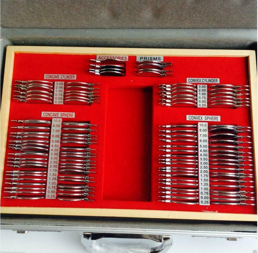 Optical Trial Lens Set Metal Rim Optometry Kit 104PCS w/ Free Accessories + Case