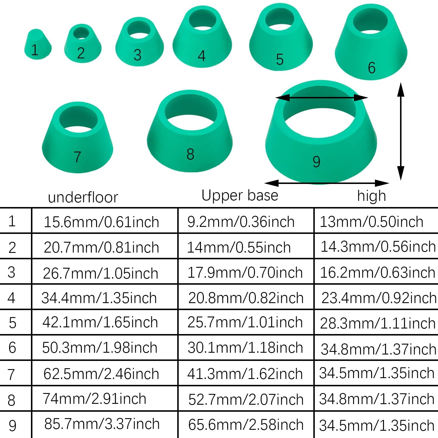 SQXBK 9PCS Buchner Funnel Flask Adapter Set Laboratory Green