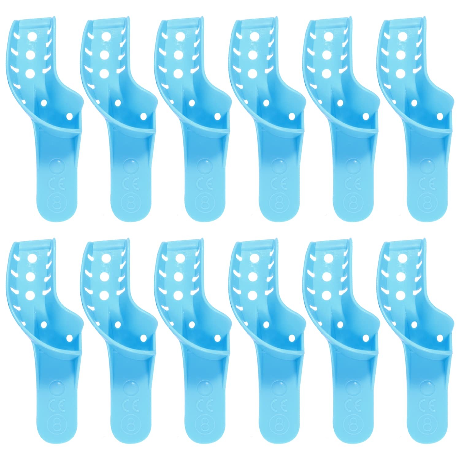 Dental Impression Tray, Perforated Disposable Trays, 8 Quadrant UR/LL, Bag of 12