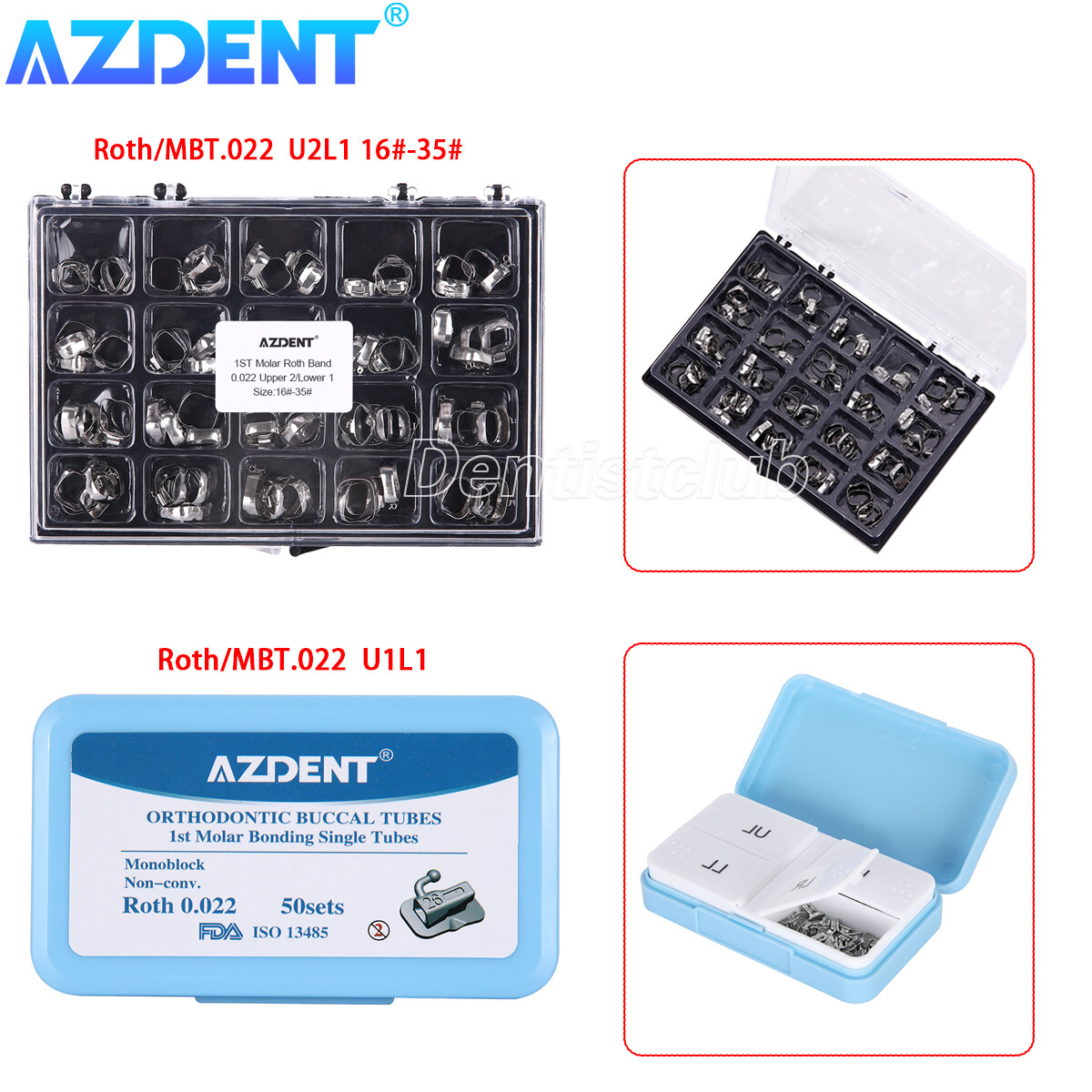 Dental Orthodontic 1st Molar Buccal Tubes /Bands Bondable Non-Conv Roth/MBT.022