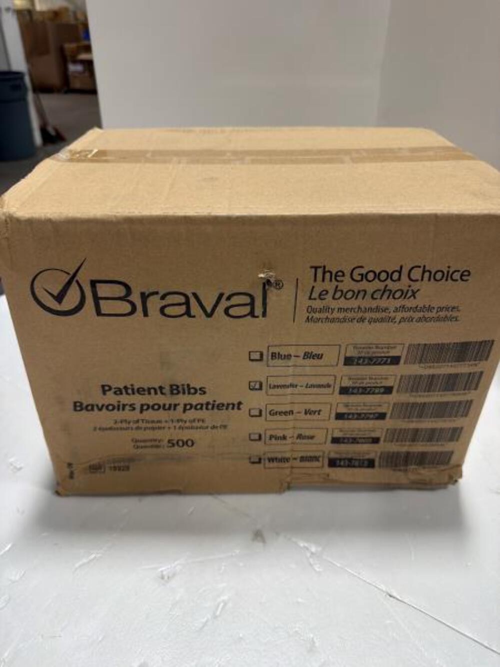 Braval Patient Bibs 500 Count Case