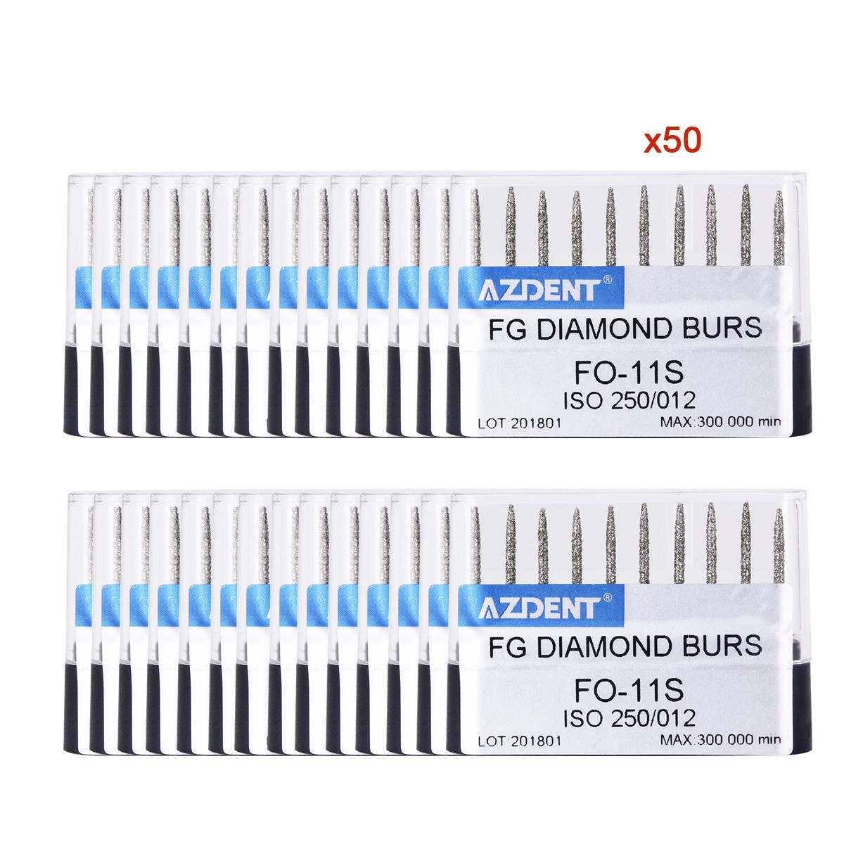 10 PCS Dental Super Coarse Diamond Burs Drills FO-11S for High Speed Handpiece
