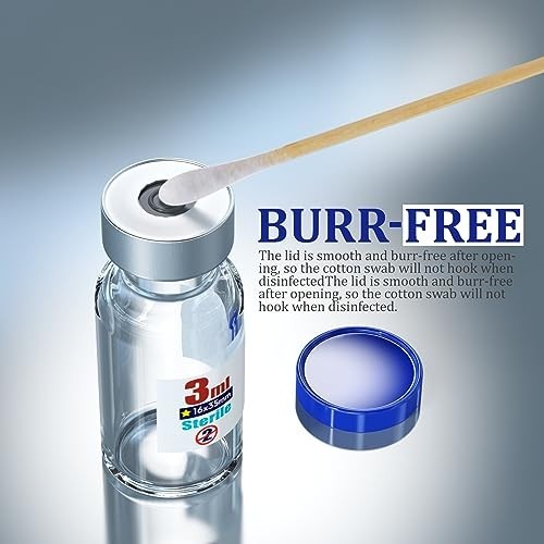 Sterile Empty Vials with Self-Healing Injection Port & Flip Off Cap, 3ml (10 Pac