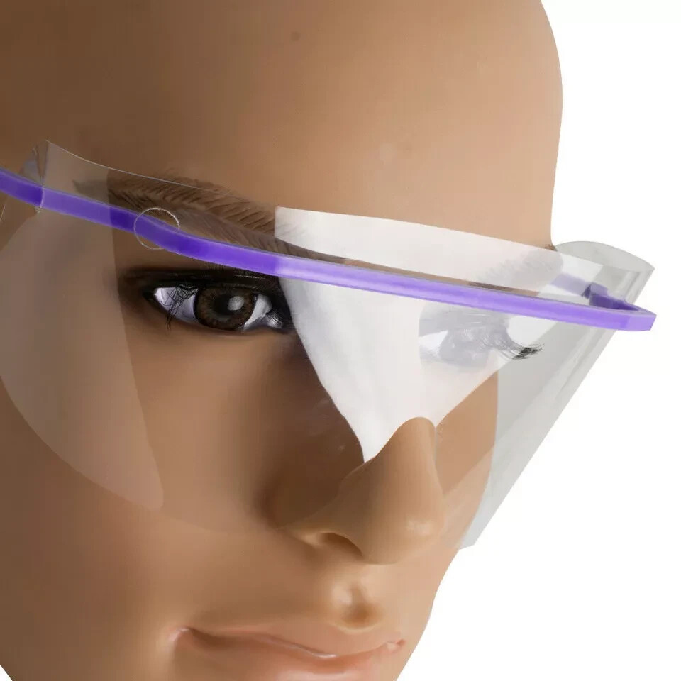 Dental Disposable Protective Eye Cover / SHIELD Clear 10 Lens, 10 PURPLE Frame