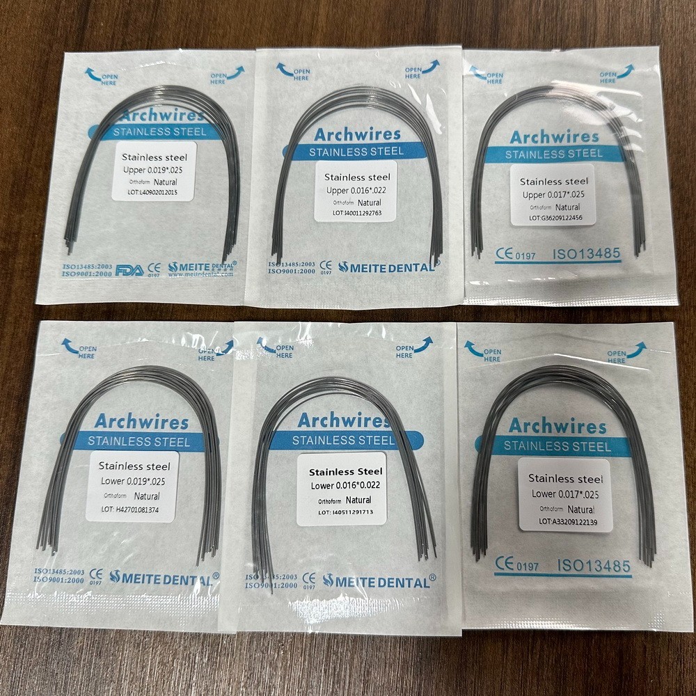 100Pcs Dental Orthodontic NIti Stainless Steel Natural Rectangular Arch Wire