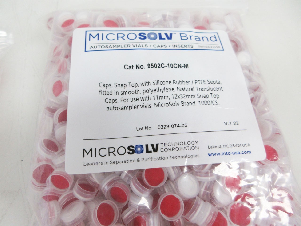 MICROSOLV 9502C-10CN CAPS SNAP TOP SILICONE RUBBER PTFE SEPTA 11 mm HPLC & LC-MS
