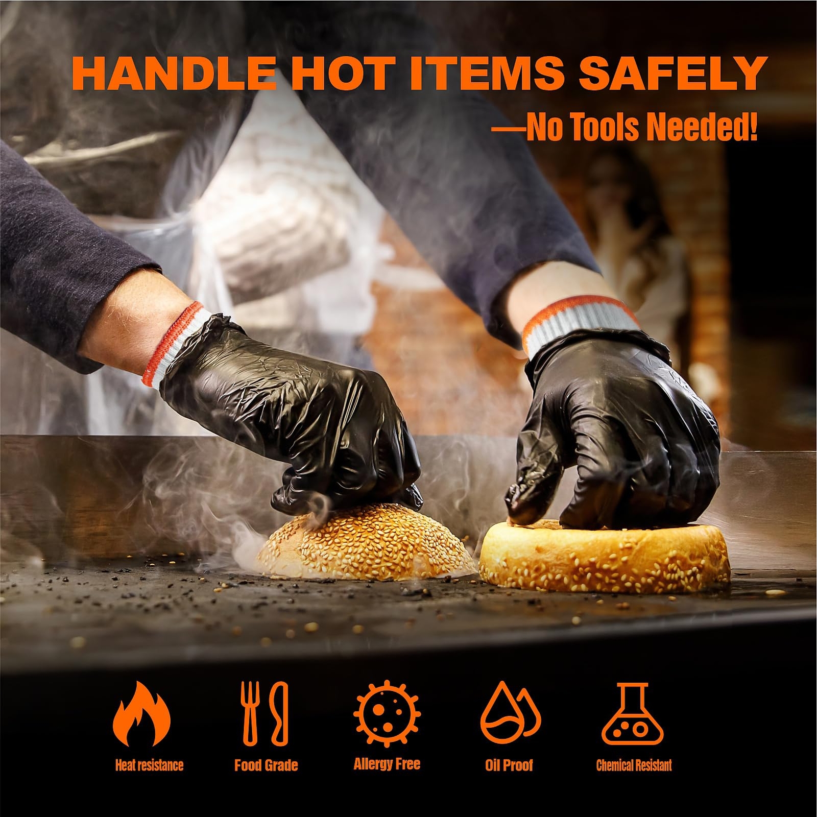 Bbq Gloves For Cooking Baking Grilling 100 Count Disposable Nitrile Gloves And 4