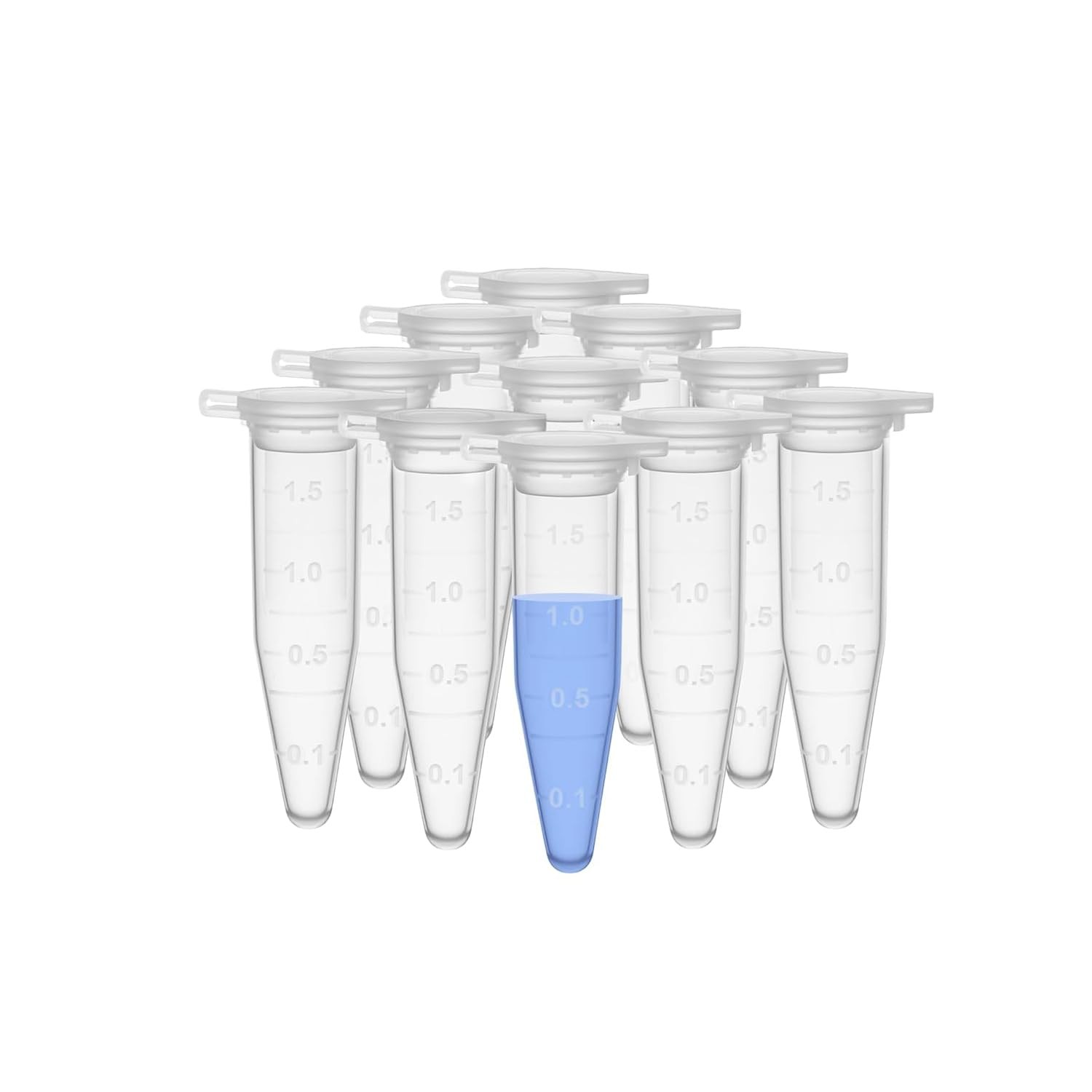 200PCS 40mm Transparent Plastic Centrifuge Tubes with Scale and Snap On Lids …