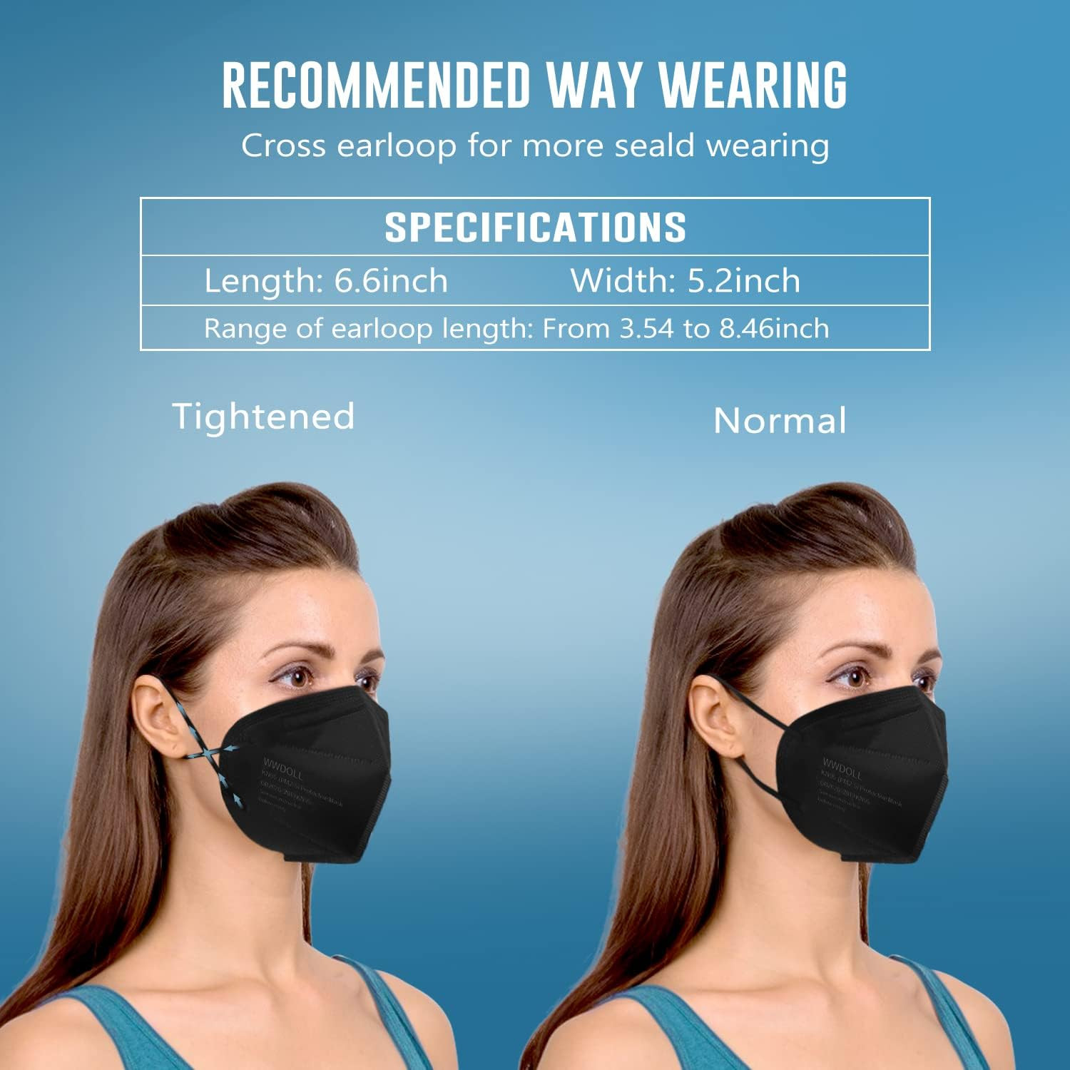 KN95 Face Masks 50 Pack, 5-Layer Breathable Disposable Respirator Mask for Adult