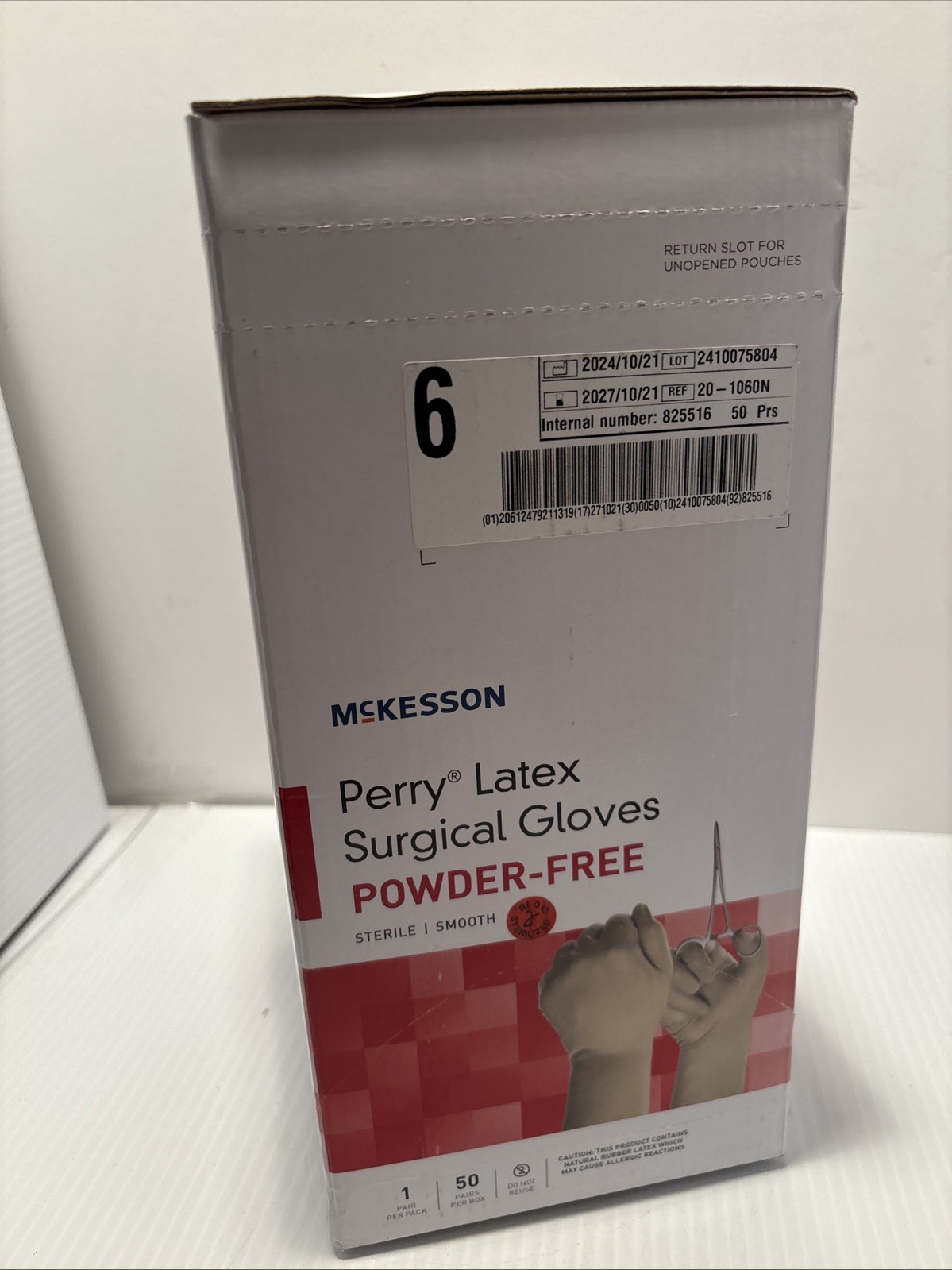 McKesson Perry Latex Surgical Glove Standard Cuff Length SIZE 6 / 50 per Box