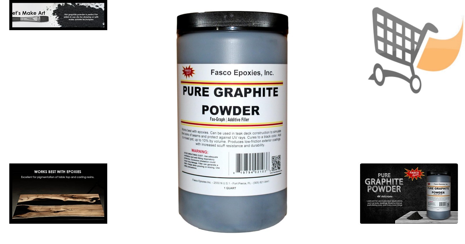 Pure Graphite Powder 44 Micron 11oz for Lubrication Casting and Pigmentation