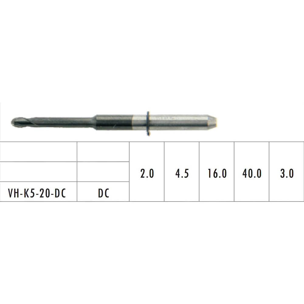 1PC Dental Lab CAD/CAM Milling Burs for Zirconia VH-K5-20-DC for VHF K5