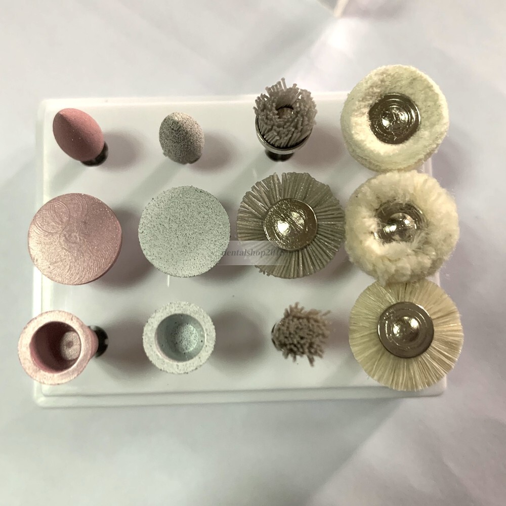 12pcs Composite polishing burs finishing brush RA lab for low speed handpiece