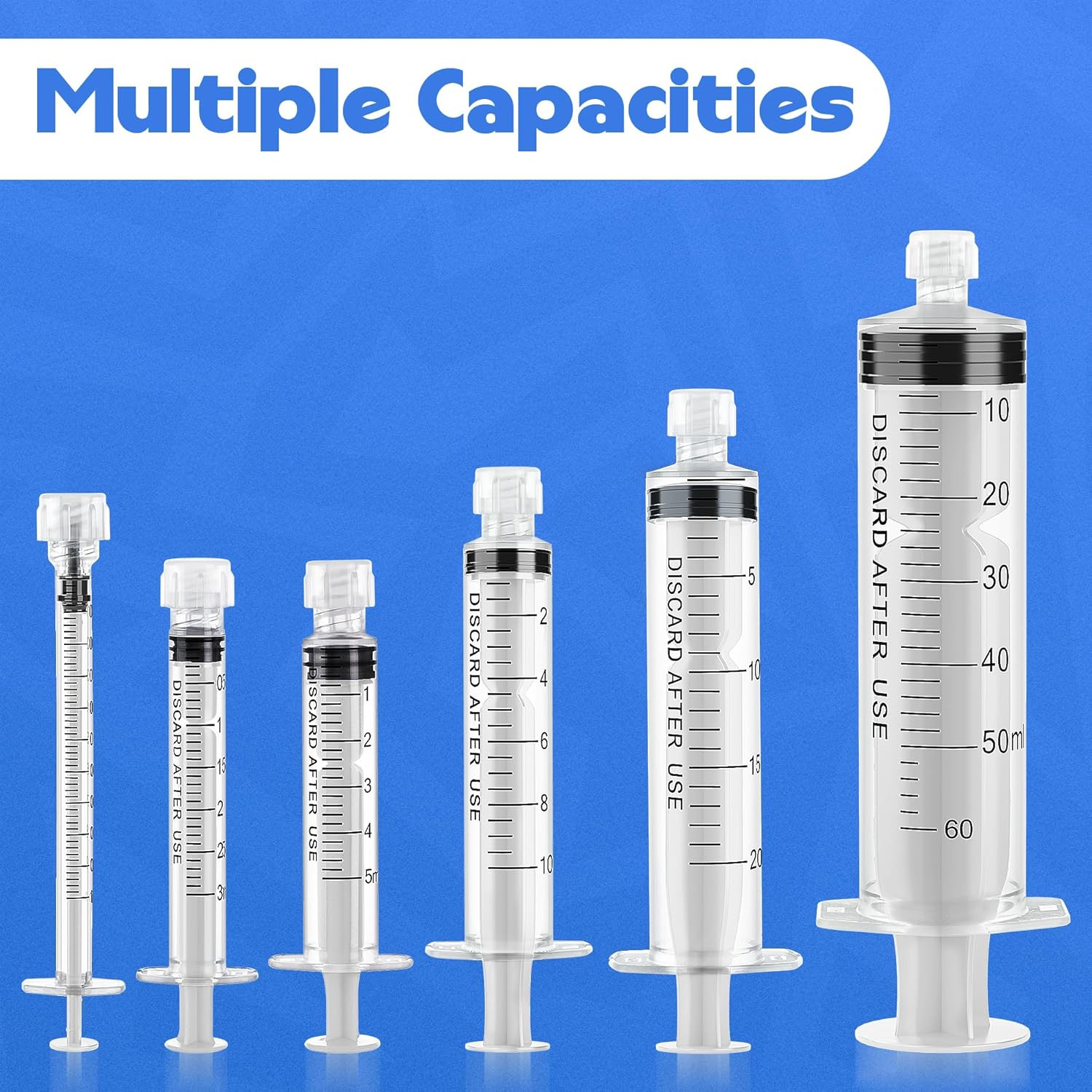 60Ml Luer Lock Syringes without Needle – Syringe with Cap, Sterile Individually
