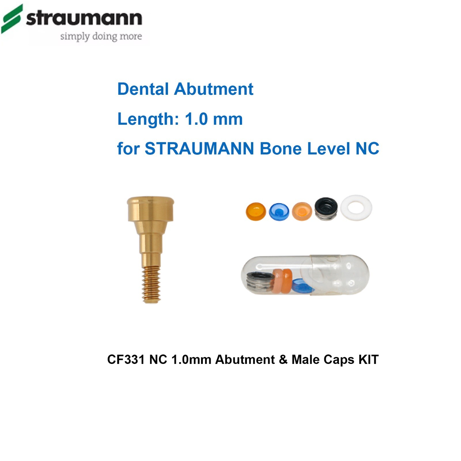 Locator Abutment & Retention Caps Compatible Straumann Bone Level Narrow/Regular