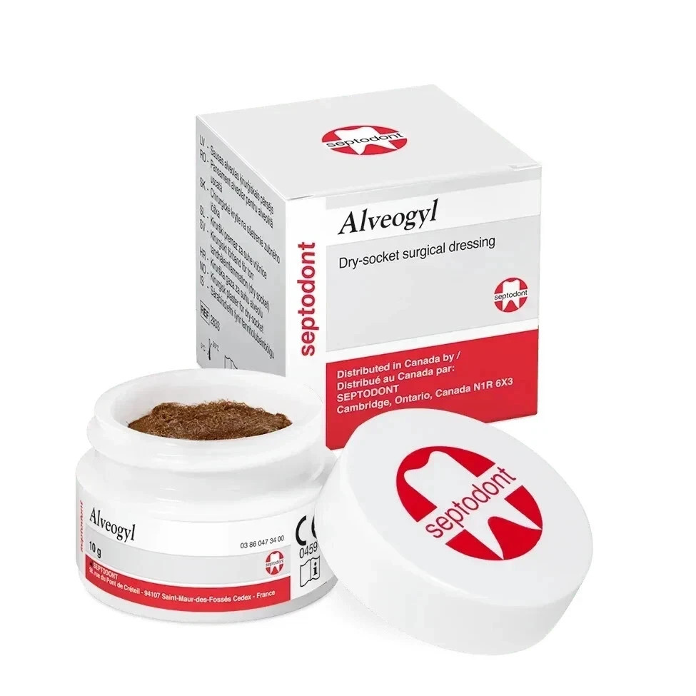 3 X Septodont Alveogyl Paste Dry Socket Treatment Dental Material 10gm Jar