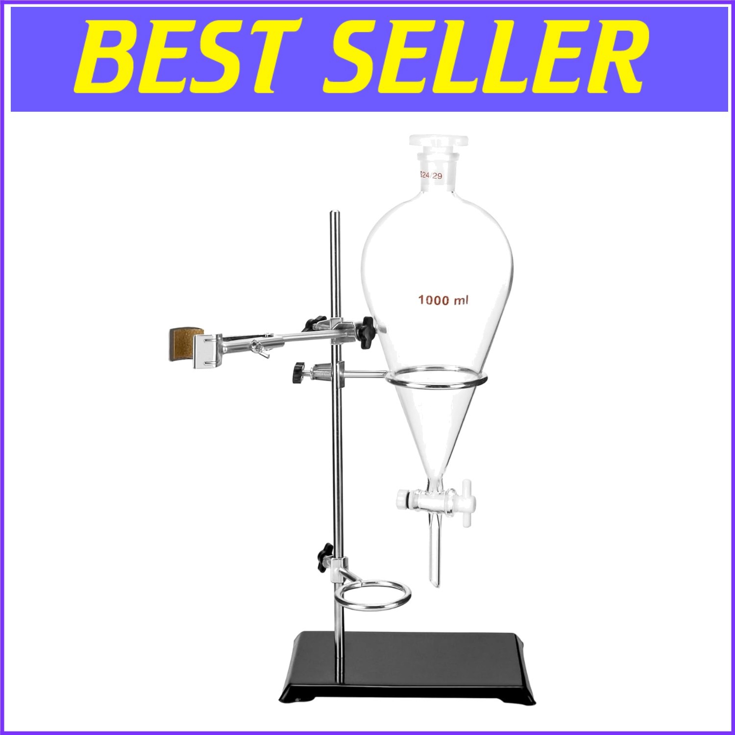 Complete Laboratory Titration Setup: 1000ml Funnel and Heavy Duty Support Rackt*