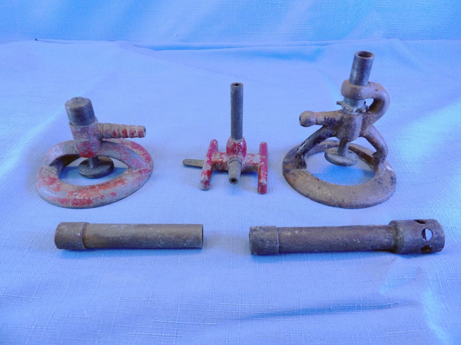 Vintage LOT 3 Cast Iron Brass Bunsen Burner Parts