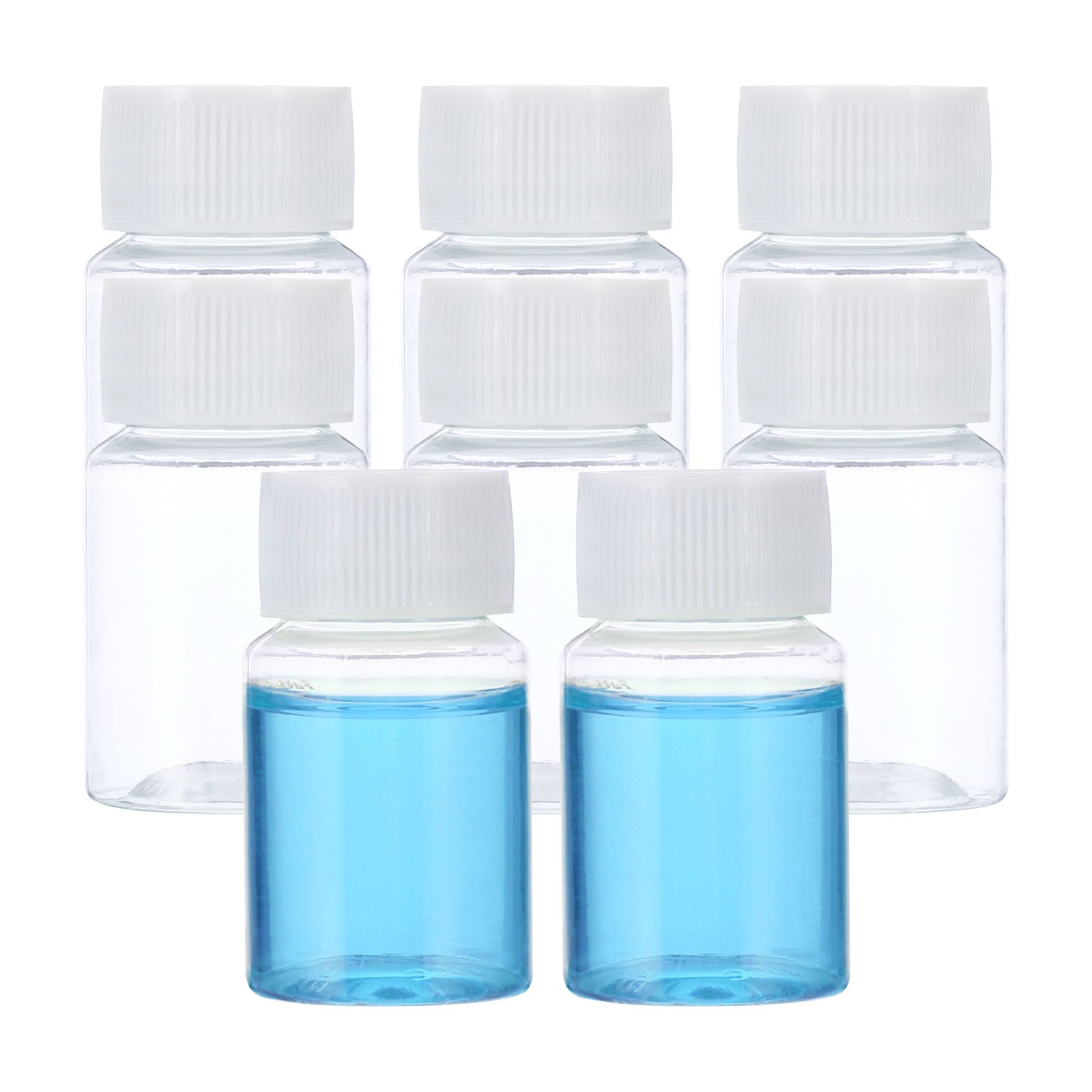 8 Pcs 20ml Reagent Bottles, PET Small Mouth Round Bottles Translucent White