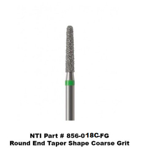NTI (KERR) 856-018C-FG Coarse Grit Round End Taper Diamond Burs (5 Pk) (Dental)