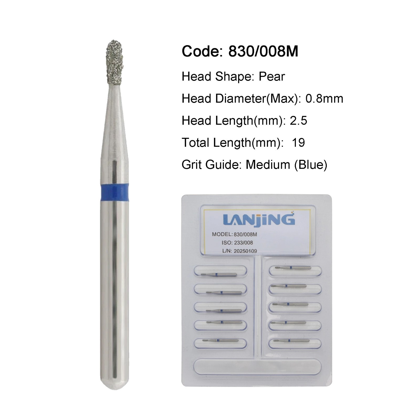 Dental Diamond FG Burs Round End Taper Cylinder Football Pear Barrel High Speed