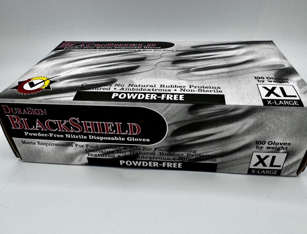EXTRA-LARGE DuraSkin BlackShield 4 mil Nitrile Powder-Free Disposable 2015W-XL