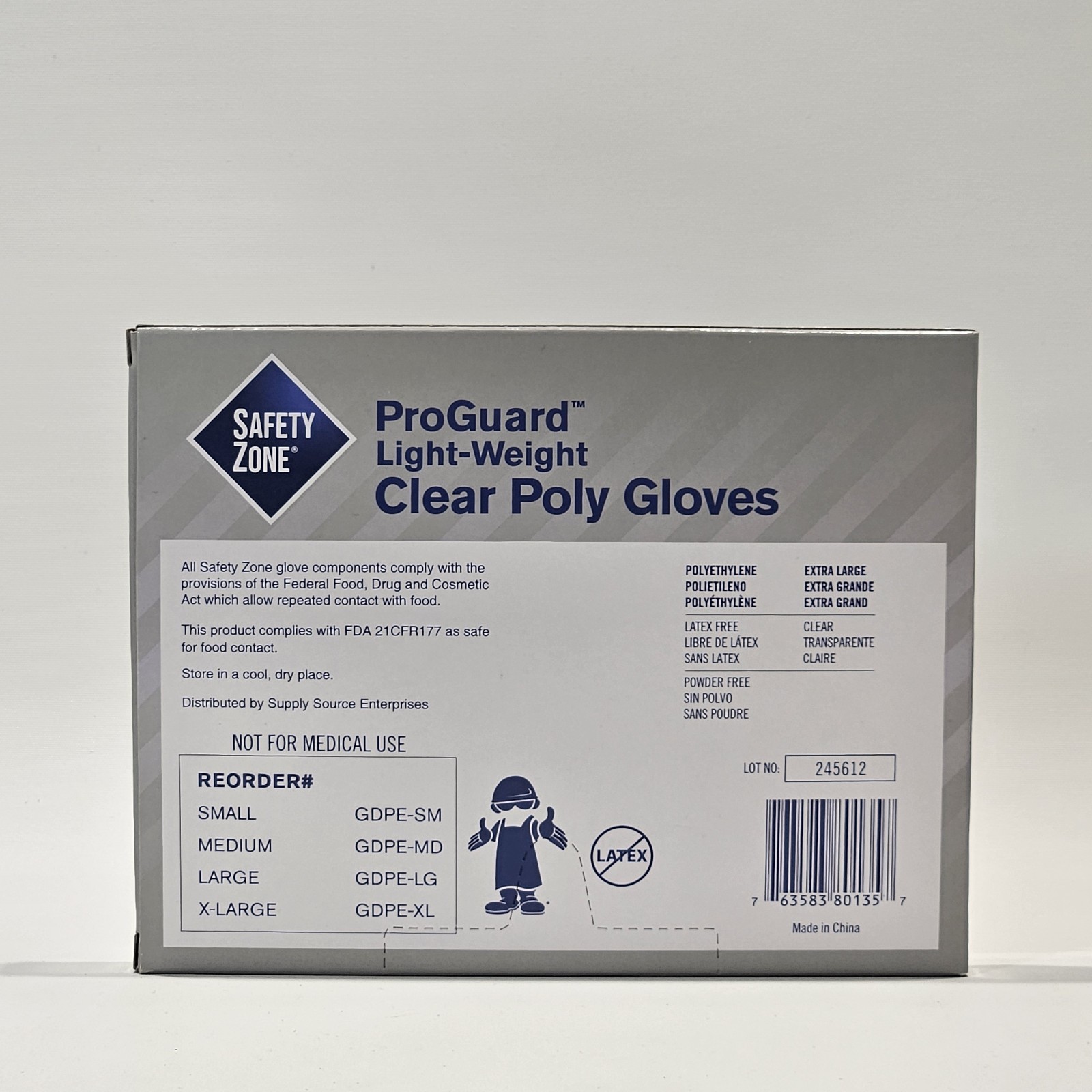 2 Pack Proguard Light Weight Clear Poly Gloves Xl Large.