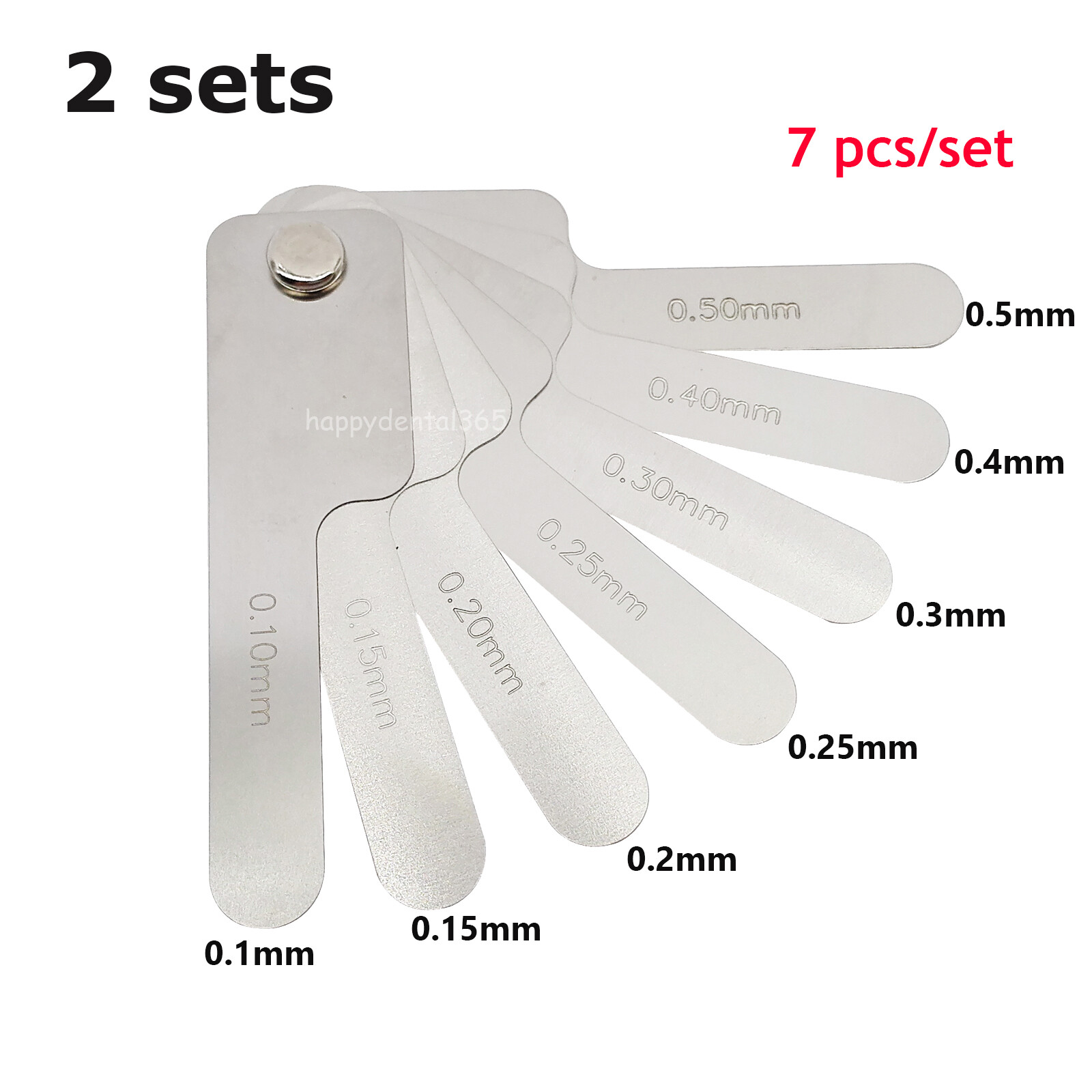 Dental Orthodontic Interproximal Reduction IPR Gauge Ruler 0.10-0.50mm 2Sets