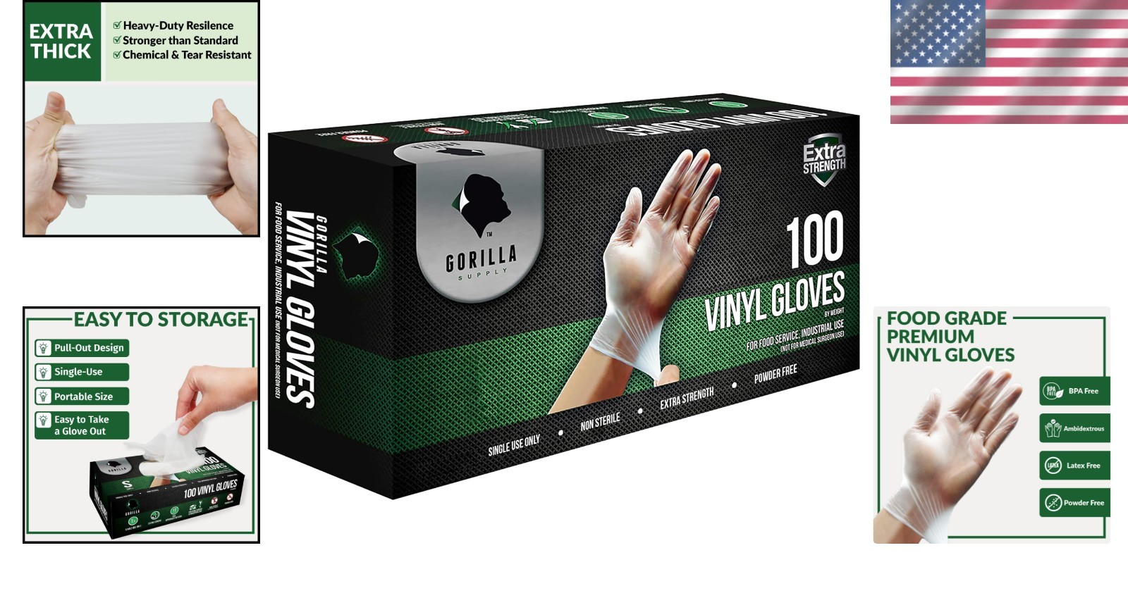 Ambidextrous Heavy-Duty Disposable Vinyl Gloves – 1000 Count for Ultimate Safety
