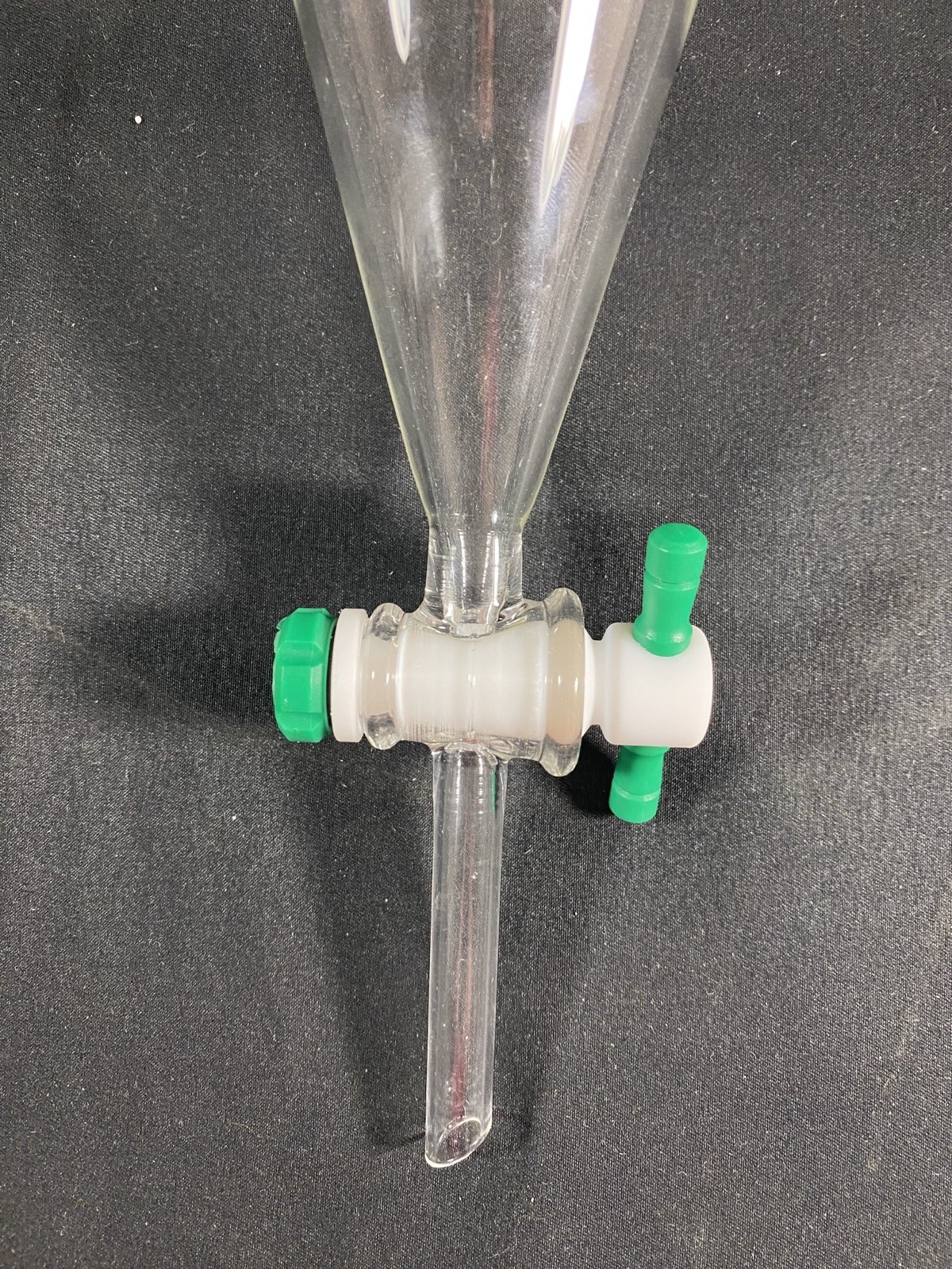 CHEMGLASS 1000mL Squibb Separatory Funnel w/ Stopcock #27 Stopper CG-1742-06 A