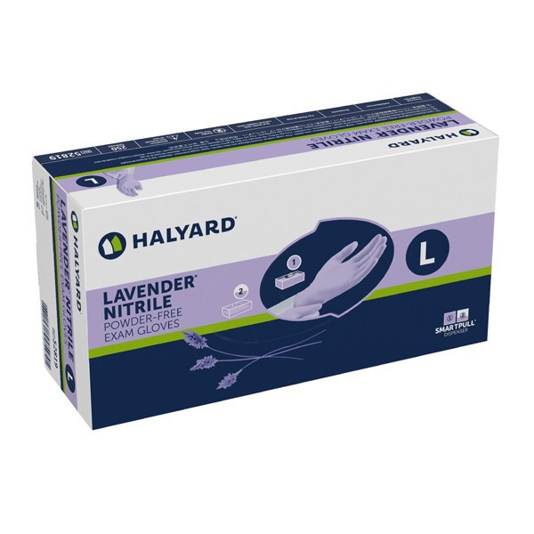 Halyard Health Halyard Lavender Nitrile Exam Gloves: LARGE 250/Bx.
