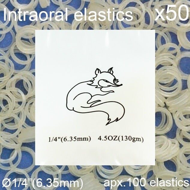 50x Dental Orthodontic Intraoral Latex Elastics Rubber Teeth Fox Ø1/4″