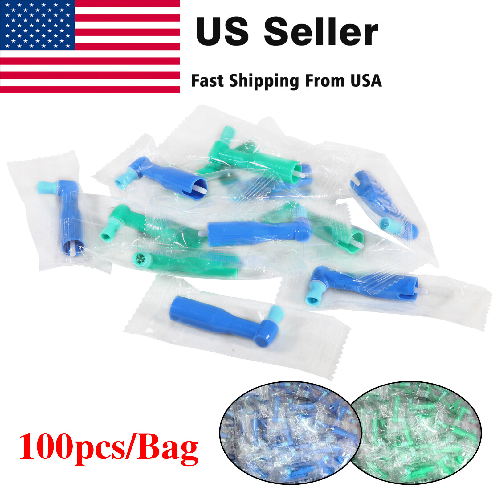 100-1000pcs Dental Disposable Prophy Angles Top Quality Latex Free Soft / Firm