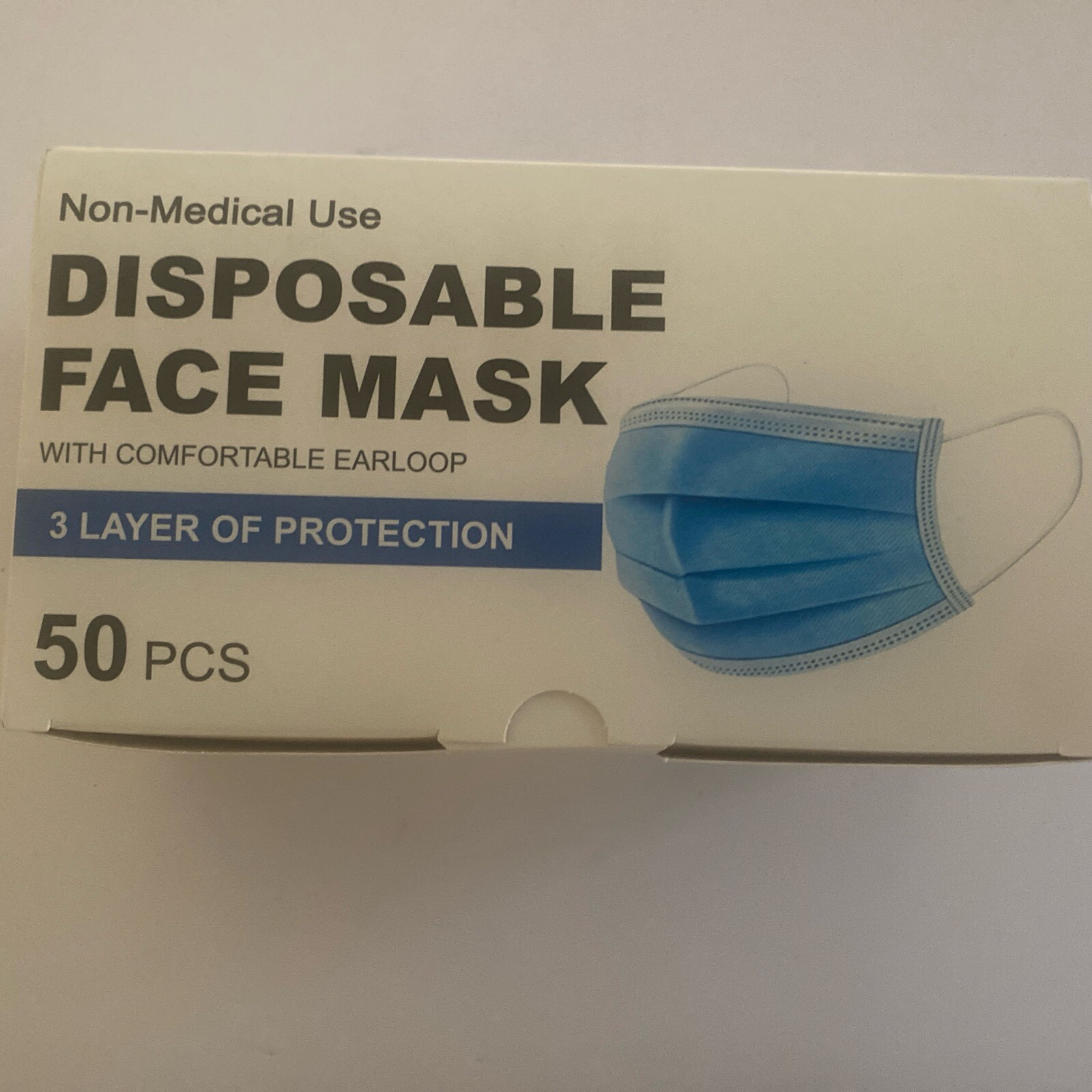 Disposable Face Mask 3 Ply With Ear Loop For Adult, 50 Piece Box 2 Box’s
