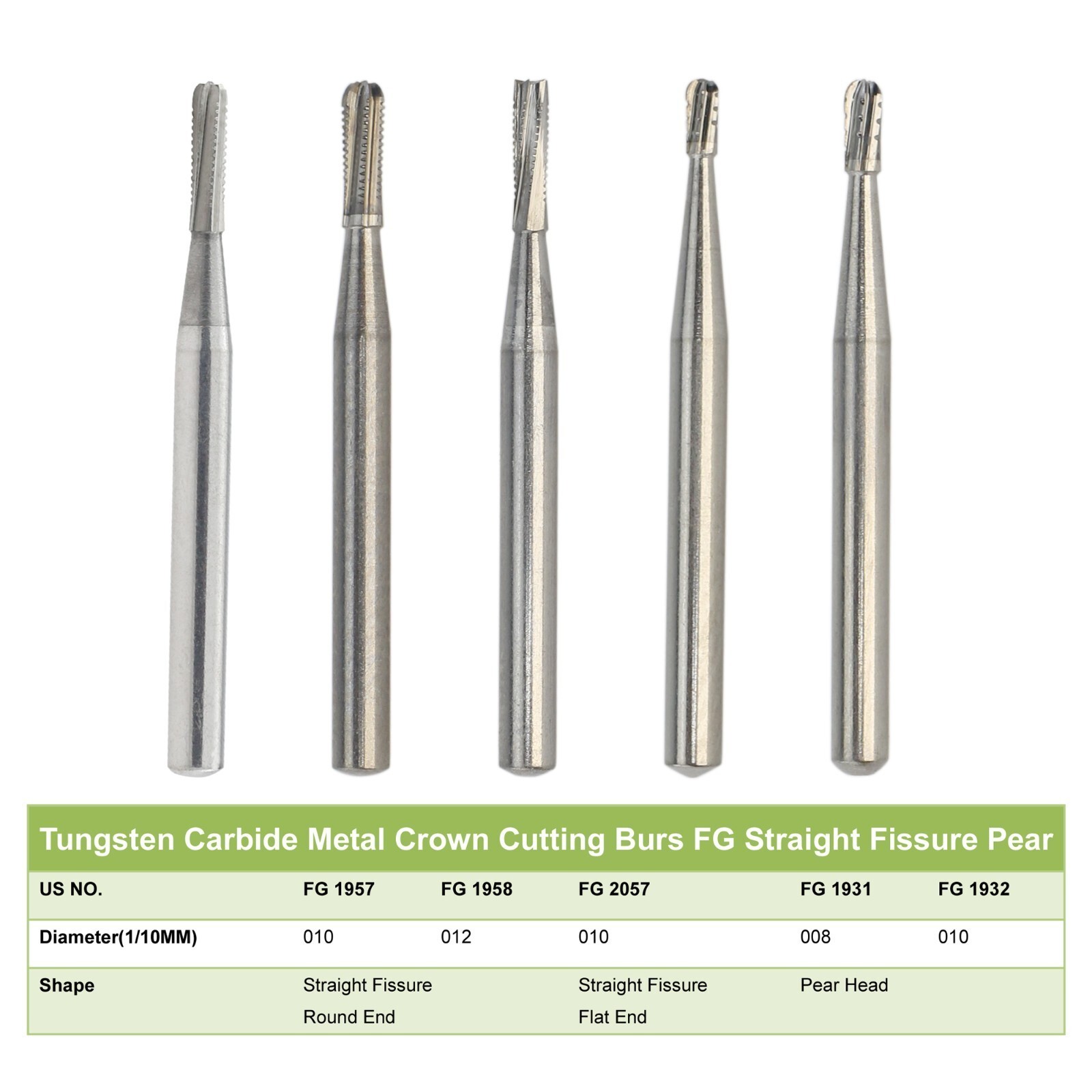 10-100Pcs Dental Tungsten Carbide FG Burs 19/21/25mm For High Speed Handpiece