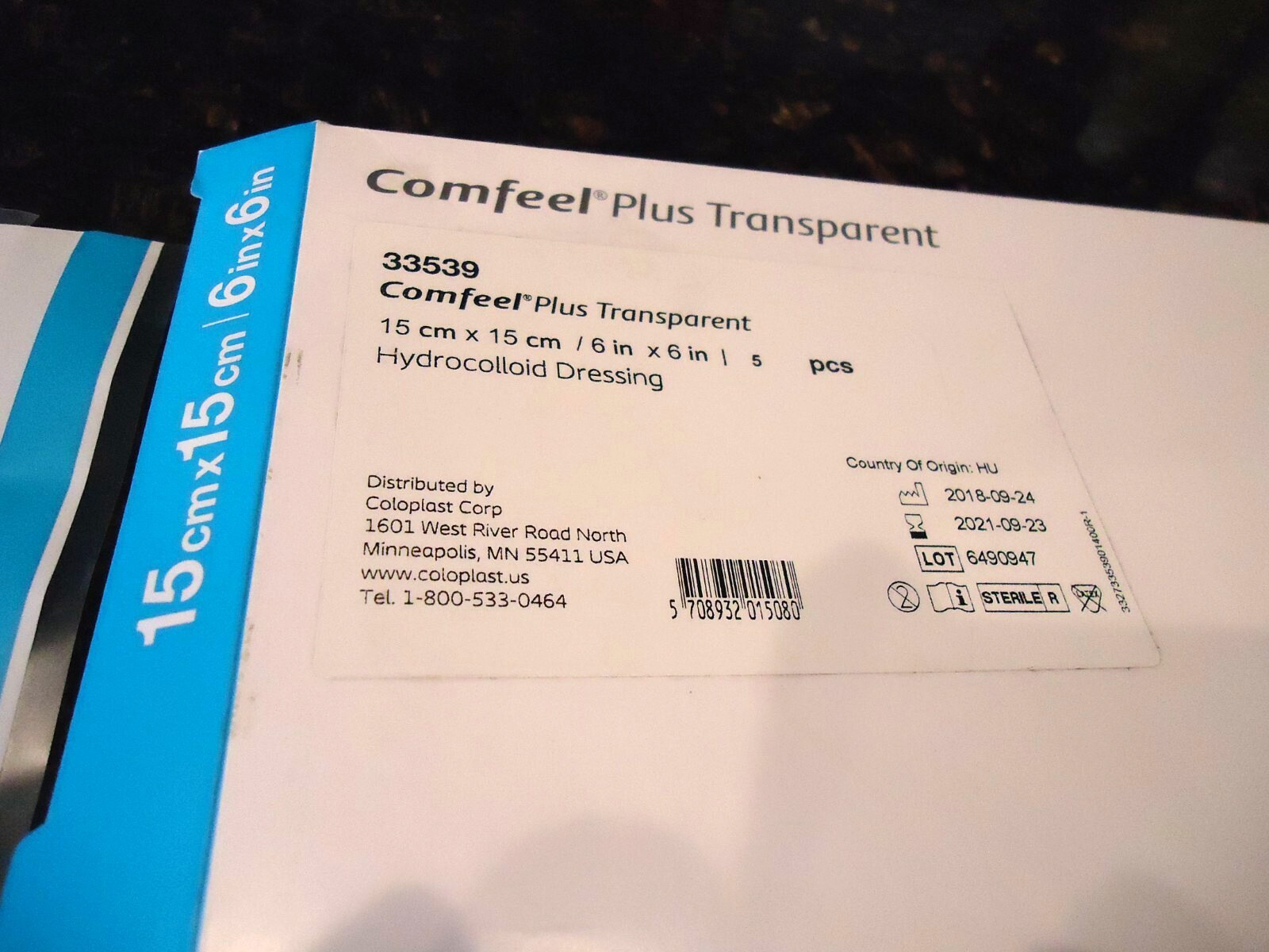 Comfeel Plus Transparent Clear Hydrocolloid Dressing 6″ x 6″ (Box of 4) # 33539
