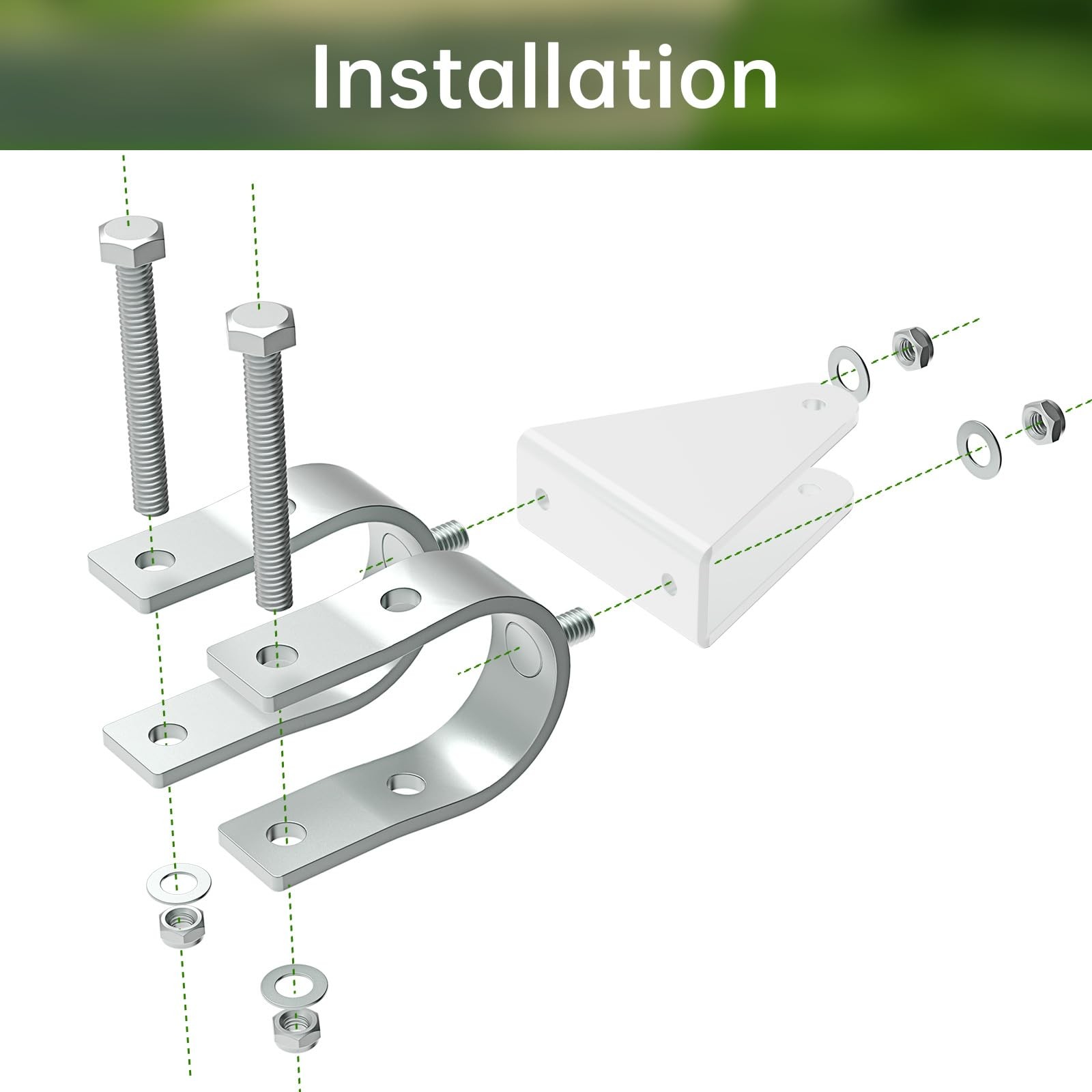 Universal Tube Bracket Kit for Automatic Gate Opener Systems Fits 1.6″ Silver