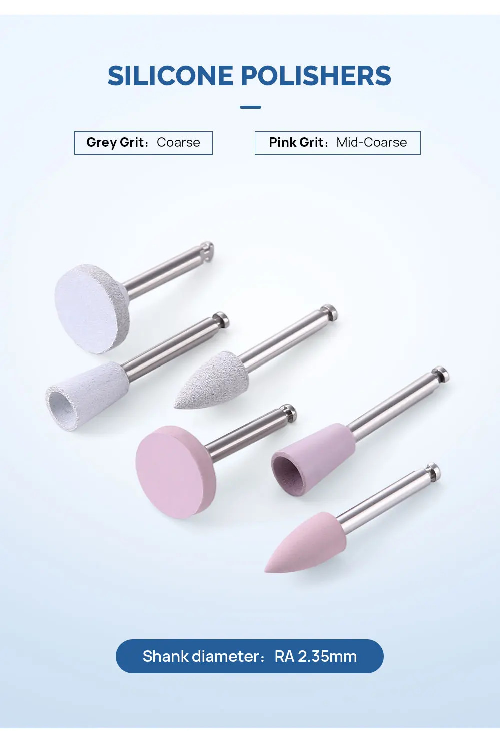 12 Pcs/Kit Dental Lab Composite Diamond Burs RA Contra Brush Composite Polishing