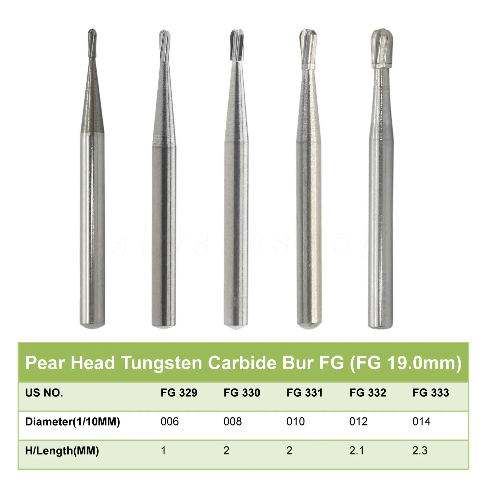Dental Carbide Burs Drill FG 1/2/3/4/5/6/7/8 Tungsten Round High Speed Handpiece