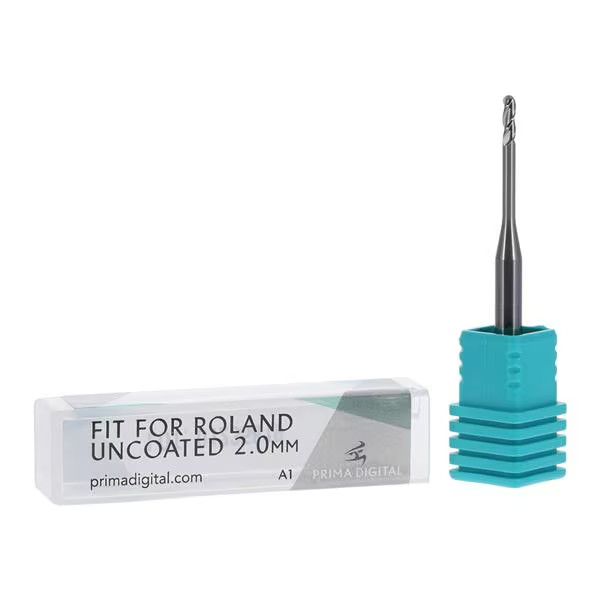 Prima Digital 107368 Roland Milling Bur 2.0mm Uncoated Zirconia Tool NEW Sealed