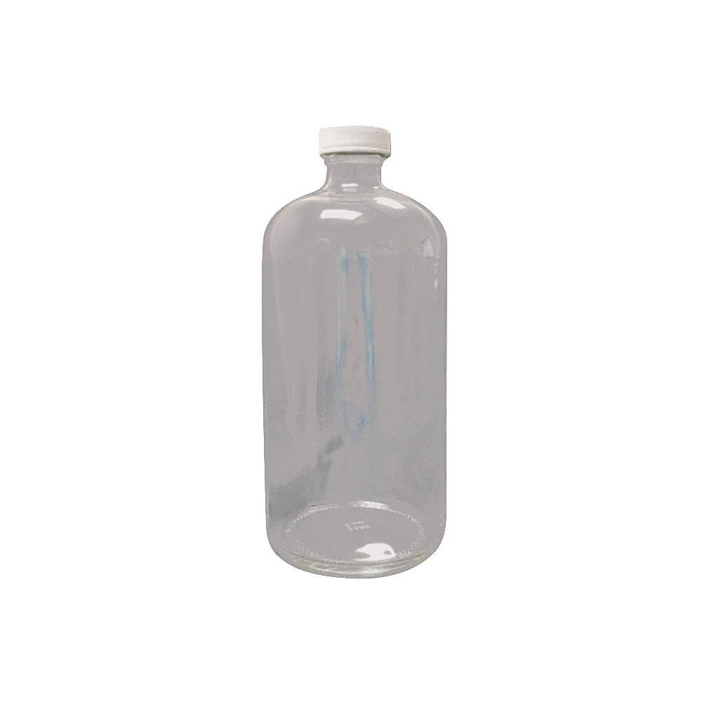 GRAINGER APPROVED 52JZ40 Bottle,76 mm H,Clear,32 mm Dia,PK24 52JZ40