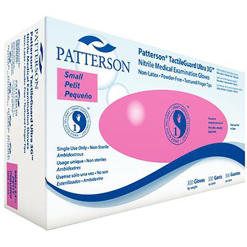 Patterson TactileGuard Ultra 3G 088-5723 Nitrile Exam Gloves 300 Box – Small